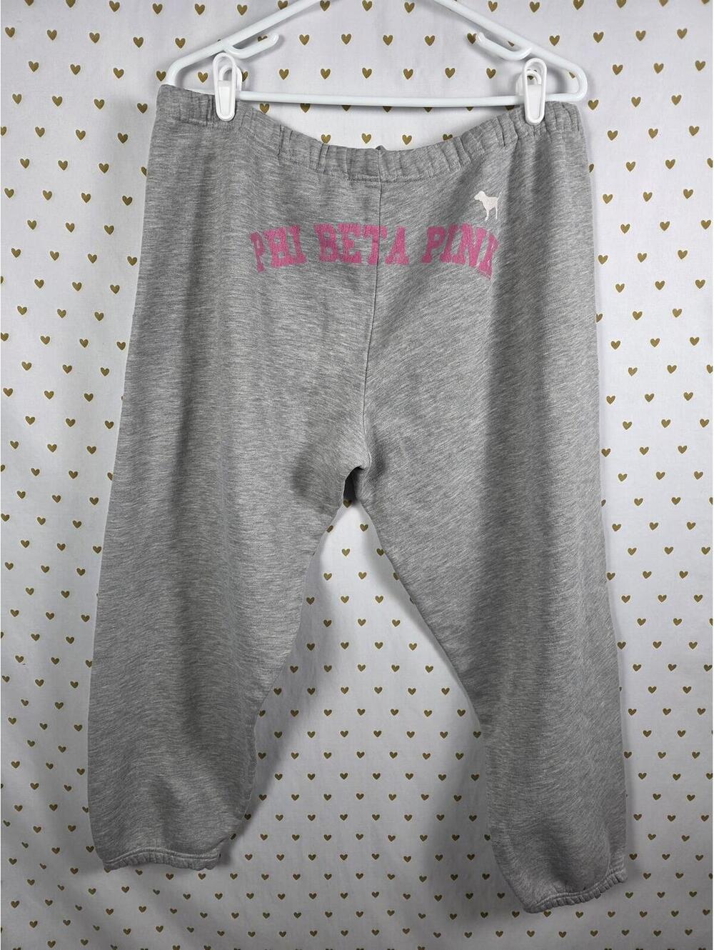 Victorias Secret PINK PHI BETA Vintage Joggers Sweats Y2K LARGE